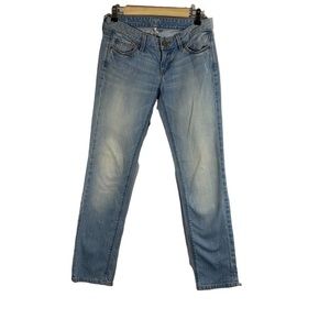 Loft Jeans Modern Slim Light Wash Skinny 5‎ Pocket Denim Distressed Size 4